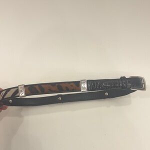 Brighton mixed animal print calf hair black belt size medium/30.